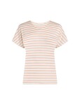 ICEBREAKER W Drayden Reversible SS Top Stripe, Ecru Heather/Desert Sand/S velikost: M