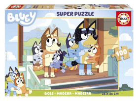 Dřevěné puzzle Bluey 100 dílků