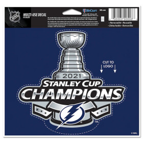 Fanatics Samolepka Tampa Bay Lightning 2021 Stanley Cup Champions 4'' x 6'' Cut-to-Logo Multi-Use Decal% 1 ks