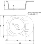 MEXEN - Kevin granitový dřez 1 s odkapávačem 586x458 mm, bílá, sifon chrom 6517581005-20