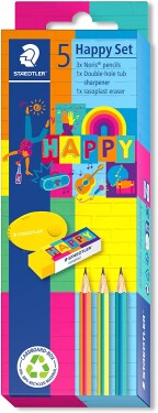 Staedtler Staedtler, 61 SC3 HA, Happy set, sada školních pomůcek, mix barev, 5 ks