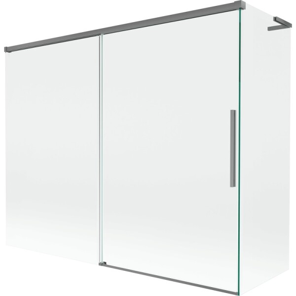 MEXEN/S - Rox L vanová zástěna 2-křídlová posuvná 190 + 80 x 150, transparent, grafit metal 8C9L-190-080-95-00