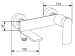 MEXEN/S - Zero SET umyvadlová + vanová baterie s příslušenstvím DS62, chrom 7113DS62-00