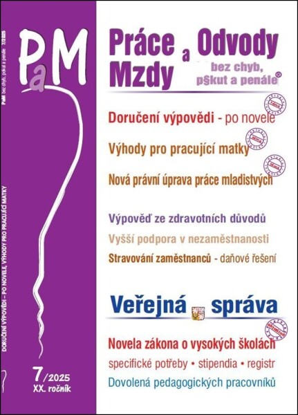 Práce a mzdy Doručení výpovědi z pracovního poměru (7/2025)