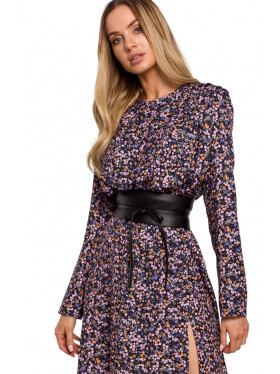 Dámský opasek z umělé kůže na zavazování M636 černý - MOE černá L/XL