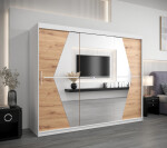 Šatní skříň Abi Bo Barva korpusu: Dub Sonoma, Rozměry: 150 cm, Dveře: Černá