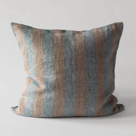 TELL ME MORE Lněný povlak na polštář Pascal Beige Stripe 50 x 50 cm, šedá barva, textil