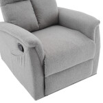 Relaxační křeslo, manuální ovládání, světle šedá látka