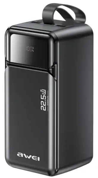 Awei PA-106 černá / Powerbanka / 50000mAh / PD 22,5W / 3x USB-C / 2x USB-A (PA-106)