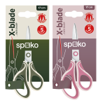 Spoko nůžky školní - X - blade, 17 cm, asymetrické, mix barev - 12ks