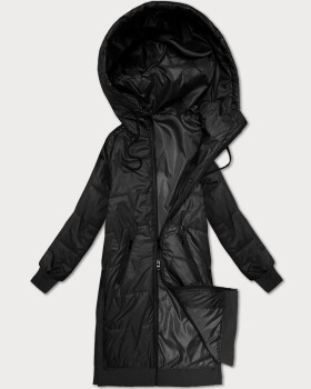 Černá jednoduchá plus size bunda s ozdobným prošíváním S'West (B8395-1) odstíny černé 46