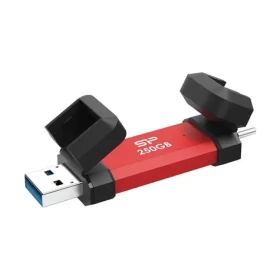 Silicon Power DS72 250GB červená / Externí SSD / R: 1050 MBs / W: 850 MBs / USB-A + USB-C 3.2 Gen 2 (SP250GBUC3S72VPR)