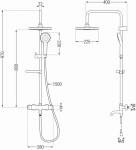 MEXEN/S - KX05 vanový sloup s termostatickou baterií, černá 779000591-70