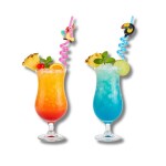 Dortisimo Plastová barevná brčka spirálová s ptáky (4 ks)