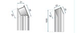 REA/S - Sprchové Dveře Molier Chrome + Profil 90 KPL-K8539