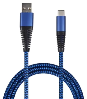 2GO USB-C 1 m modrá / Datový kabel / USB 3.2 Gen 1 / nylon (795950)