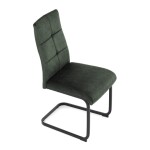 Židle jídelní, zelený samet, černá pohupová podnož