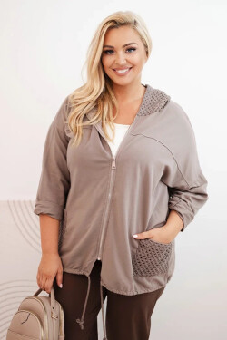 Dámská mikina Plus Size bavlněná oversize s dlouhým rukávem fango UNI