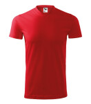 Heavy V-neck tričko unisex červená S