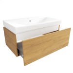 Koupelnová skříňka s umyvadlem SAT Feel 80x30x46 cm medový dub mat SATFEEL80DMU1 SATFEEL80DMU1
