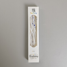 Dortové svíčky zakroucené bílo-modré 6ks