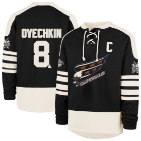Fanatics Pánská mikina Alex Ovechkin #8 Washington Capitals NHL '47 Black Player Name & Number Sweep Check Velikost: S