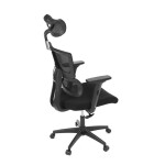 Kancelářská židle, potah černá látka a černá síťovina MESH, houpací mech.