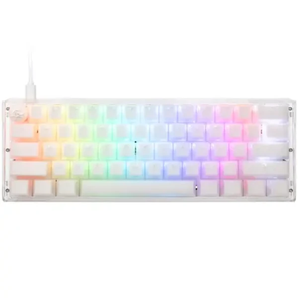 Ducky One 3 Aura Mini Cherry MX-Speed-Silver bílá / herní klávesnice / podsvícená / mechanická / drátová USB-C / US (DKON2161ST-PUSPDAWWWWC1)