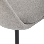 Židle jídelní, krémová látka, 360° otočný mechanismus, černý matný lak, kovové nohy