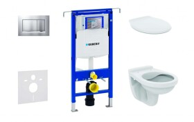 GEBERIT Set předstěnové instalace, klozet Alpha se sedátkem, tlačítko Sigma30, chrom mat/chrom 111.355.00.5 NR7