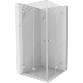 MEXEN/S - Lunar-F Duo sprchový kout skládací dveře 95 x 95, transparent, nikl kartáčovaný 836-095L-095P-97-00