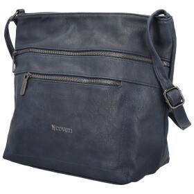Stylová dámská koženková crossbody kabelka Olbba, tmavě modrá