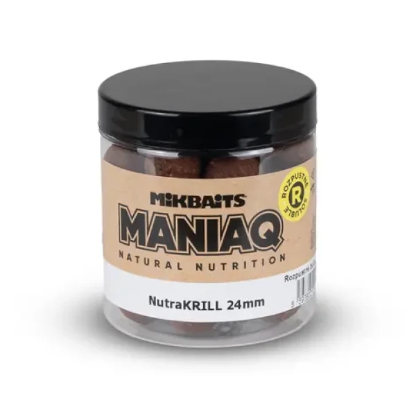 Mikbaits Boilies ManiaQ NutraKRILL rozpustné / Boilies / 24mm / 250ml (MC0116)
