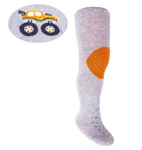 Yo dětské protiskluzové punčocháče pro zdravé lezení a první krůčky - chlapecké - šedé-offroad, velikost: 68-74