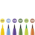 Popisovač Faber-Castell Pitt Artist Pen Brush 6 ks, hrot B, letní odstíny