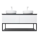 Koupelnová skříňka s žulovou krycí deskou SAT B-Way 119x30x45 cm bílá lesk BWAY120WZUBF BWAY120WZUBF