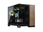 Corsair 2500X černo-ořechová / Micro-ATX / 1x USB-C 3.1 / 2x USB-A / bez zdroje / průhledná bočnice (CC-9011286-WW)