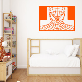 Samolepka Spiderman portrét Barva: oranžová, Velikost: 80 x 57 cm