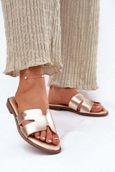 Dámské Plátěné Sandály Z Eko Kůže Zlaté Firvania 40