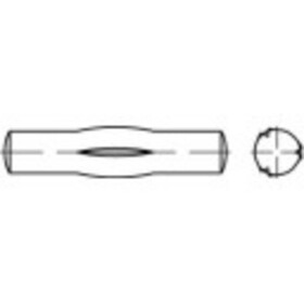 TOOLCRAFT 136461 částečně rýhovaný válcový kolík (Ø x d) 5 mm x 36 mm ocel 100 ks
