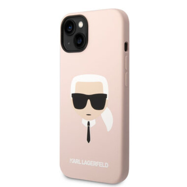 Pouzdro Karl Lagerfeld MagSafe Liquid Silicone Karl Head iPhone 14 Plus růžové