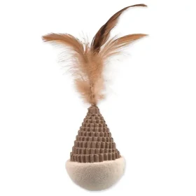Magic Cat Hračka - Natural Fun kužel s pírky karton-plyš bílá 6cm (453-22111)