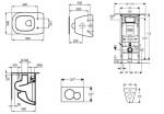 GEBERIT - Duofix Set předstěnové instalace, klozetu a sedátka Ideal Standard Tesi, tlačítka Sigma01, matný chrom 111.355.00.5 NF3