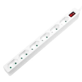LogiLink LPS232 bílá / Prodlužovací kabel s rozvodkou / 6 zásuvek / 1,5 m / 250V/15A / kontrolka (LPS232)