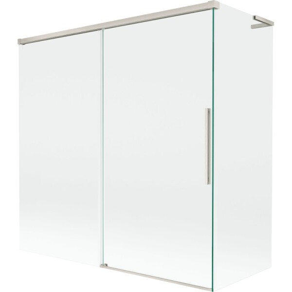 MEXEN/S - Rox L vanová zástěna 2-křídlová posuvná 160 + 70 x 150, transparent, nikl kartáčovaný 8C9L-160-070-97-00