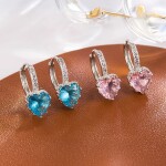 Náušnice Swarovski Elements Elizabeth Garnet - srdíčko, Červená
