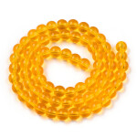 Skleněné korálky - průsvitné - žluté - ∅ 6 mm - 10 ks