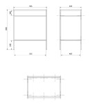 CERSANIT - Sada konzole ZEN 60 (skříňka se zásuvkou + panel FSC MIX70% SGSCH-COC-007574 + umyvadlo) cashmere VIR S801-517