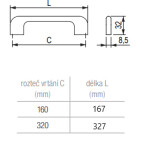 Tulip Nábytková úchytka Tonk rozteč: 320mm černá mat (489339)