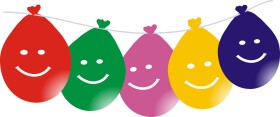 Balonky smajlík visící 5ks mix